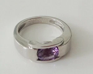 Anillo 100% Auténtico Amatista Mauboussin Oro Blanco 18k Talla 55 O 7 1/4 - Imagen 1 de 8