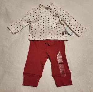 NWT Baby Gap Girls Valentine's Day Heart Turtleneck Top Pants 2 Piece Outfit Set - Picture 1 of 1