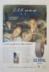 1947 U S Royal Master Tire anuncio vintage 2 am y todo bien - Imagen 1 de 1
