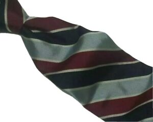 Vtg PULITZER Repp Tie Silk Red White Blue STRIPE Wide Necktie Short 4.5" x 56"