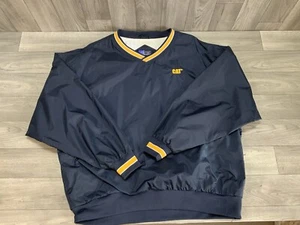CAT Caterpillar Heavy Equipment Logo Employee Pullover Blue XL Windbreaker - Picture 1 of 15