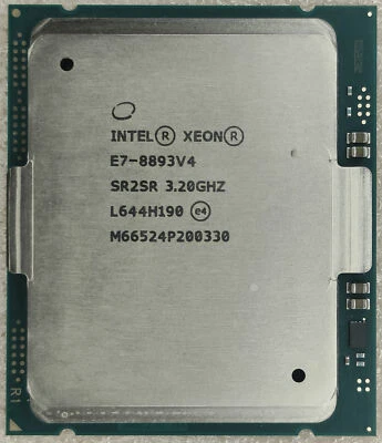INTEL XEON E7-8893 V4 CPU PROCESSOR 4 CORE 3.20GHZ 60MB L3 CACHE 140W SR2SR - Image 1 of 2