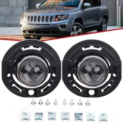 Luces antiniebla parachoques delantero izquierdo y derecho lente transparente para Jeep Compass 2011-2016 Foto 1 de 4