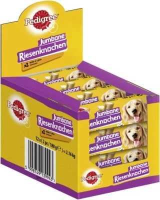 Pedigree Hundesnacks Riesenknochen für mittelgroße Hunde, Huhn & Lamm, 12x 180g - Bild 1 von 4