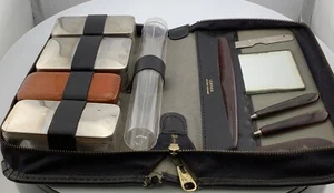 Vtg Mens Travel Toiletry Grooming Kit West Germany Leather Case - Picture 1 of 5