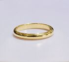 18k Solid Yellow Gold 3mm Unisex Wedding Band, Polished Classic Dome Simple Ring