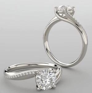1.21 ct Round Engagement Diamond Wedding Gold Ring 14k Gold 1.46 tcw - Picture 1 of 1
