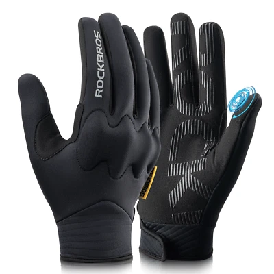 ROCKBROS Winter Motorrad Fahrrad Handschuhe Touchscreen Vollfinger Anti-Rutsch - Bild 1 von 4
