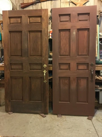 antique cabin / majestic redwood doors / architectural salvage redwood doors Cover
