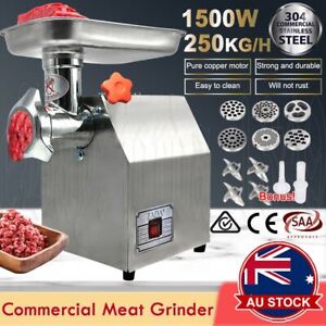 1500W Commercial Meat Grinder Electric Mincer Sausage Filler Maker 190r/min AU