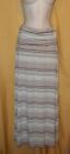 Max Edition womens brown mint green stripe stretch long maxi stretch skirt S $68