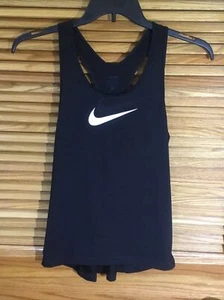 Camiseta sin mangas Nike Pro para mujer talla mediana negra/blanca espalda deportiva YS-602 - Imagen 1 de 4