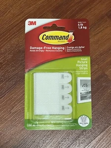 Command Small Picture Hanging Strips, Damage Free Hanging 4 pairs 1 Pack - Picture 1 of 1