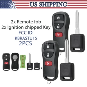 2 Replacement for Nissan 2007-2013 Versa 2005-2014 Xterra Remote Car Key Fob Set - Picture 1 of 12