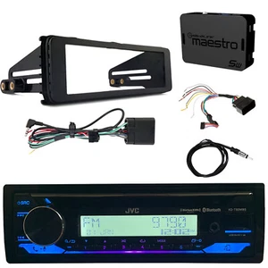 Single DIN CD Player Bluetooth Receiver, Harley Wiring Kit, Dash Kit, Antenna - Picture 1 of 5