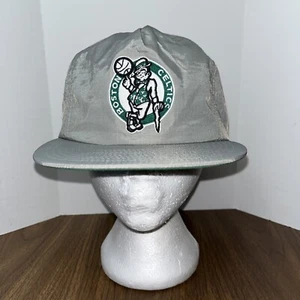 Mitchell & Ness Grey Nylon Boston Celtics NBA Basketball Cap Flat Brim Zipback - Picture 1 of 12