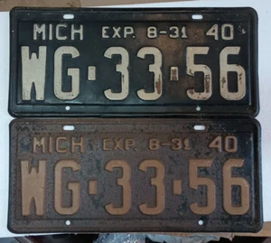 1940 Michigan original vintage license plate 40 MI Mich half year WG 33 56 - Picture 1 of 21