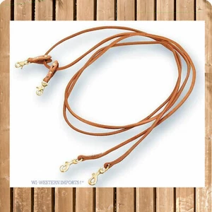 Draw Reins Harness Leder, Western Schlaufzügel m Umlenkrolle, Western Hilfszügel - Bild 1 von 2