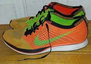 Nike Flyknit Racer 526628-603 Hyper Punch/Volt 2014 Men's Shoes. Sz 11.5 - Picture 1 of 21