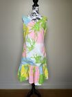 Mini robe vintage des années 60 "Shifts Internationale Hawaiian Coton Imprimé Fleur Mini Robe Taille M
