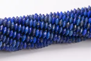 3x1MM Genuine Natural Deep Blue Lapis Lazuli Beads AAA Faceted Rondelle Bead 15" - Picture 1 of 3