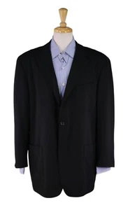 Ermenegildo Zegna Blazer 44R Black Wool Ribbed Patch Pocket Jacket Sportcoat - Picture 1 of 8