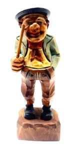 Hobo Man with Cane ANRI Hand Carved Wood Vintage Italy - Picture 1 of 3
