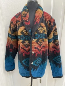 Vintage Woolrich Women’s Southwestern Wool Blanket Aztec Coat Jacket Size S - Picture 1 of 18