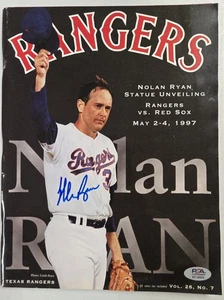 Nolan Ryan Signed Texas Rangers Program Magazine May 1997 PSA Auto Statue Unveil - Picture 1 of 4