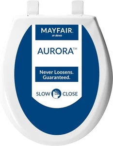 Mayfair Aurora Slow Close Toilet Seat, Easy Clean Hinges and Adjustable Perfect - Picture 1 of 9