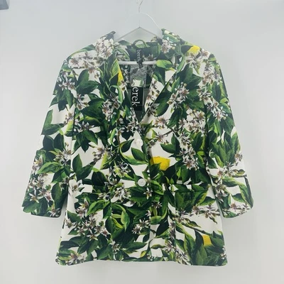 Berek Jacket Blazer Lemon Blossom NWT Green Floral Classic Festive Stretch R1036 - Image 1 of 4