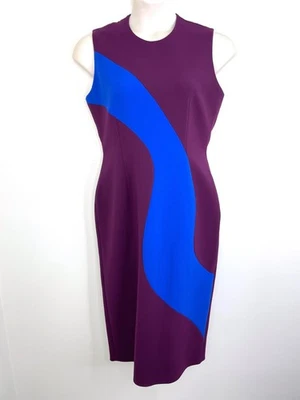 Vestido midi Roksanda Acklam Wave-insert talla 14 uva-púrpura azul naranja lápizbl Foto 1 de 4