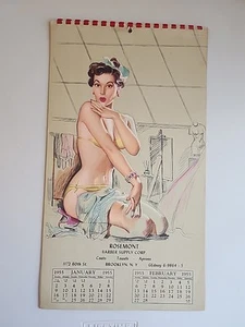 1955 Pinup Calendar Rosemont Barber Supply Corp - Picture 1 of 8