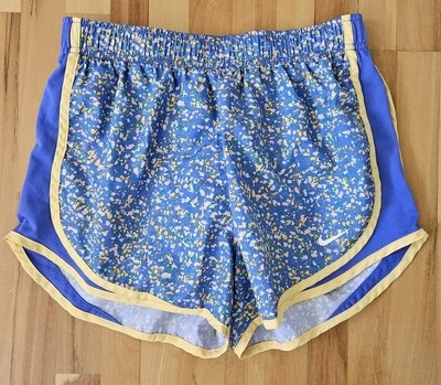 Nike Womens Dri-Fit Tempo Icon Clash Running Shorts Size Small Yellow/Blue - Image 1 of 4