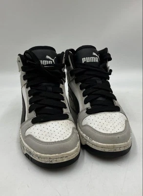 Puma Boy's Rebound Layup 385425-01 White Mid Top Lace Up Sneaker Shoes Size 5C - Image 1 of 4