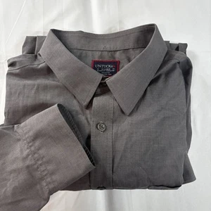 Untuckit Mens XL Relaxed Fit Wrinkle Free Long Sleeve Button Up Shirt Gray - Picture 1 of 13