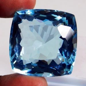 Natural 85,00 Ct Encantador!!! Piedra preciosa certificada aguamarina azul corte radiante - Imagen 1 de 9