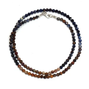 AAA+ Natural Pietersite Beads Necklace 4 mm Pietersite Faceted Rondelle Beaded - Picture 1 of 3