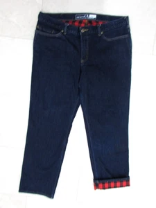 Carhartt Womens Flannel Lined Jeans Size 16 Short Loose Fit - Picture 1 of 7