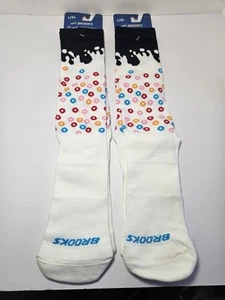 Calze da corsa uomo Brooks Tempo Knit In Crew 2 paia bianco/cereali taglia L/XL nuove - Foto 1 di 12
