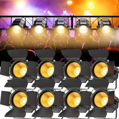 COB 200W Warm & Cold White Par Lights Linear Spotlights DJ Stage with Barn Door - Image 1 of 4
