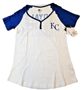 MLB Kansas City Royals Baseball New Era Shirt Damen Größe M Blau Weiß - Bild 1 von 6