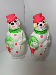 2 Vintage 1968 Empire Frosty Schneemann Tischplatte 13" Blasformen Figur - kein Licht - Bild 1 von 8