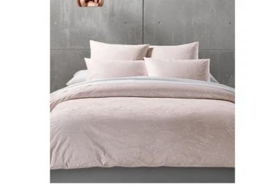 CALVIN KLEIN ROSAMUND PINK GRID TATTERSAL WOVEN PRINTED (1PC) QUEEN DUVET 90X96 - Image 1 of 4