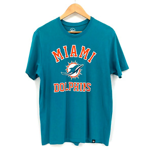 47 Brand NFL Miami Dolphins Męska Medium Turkusowy Okrągły dekolt Koszula z krótkim rękawem
