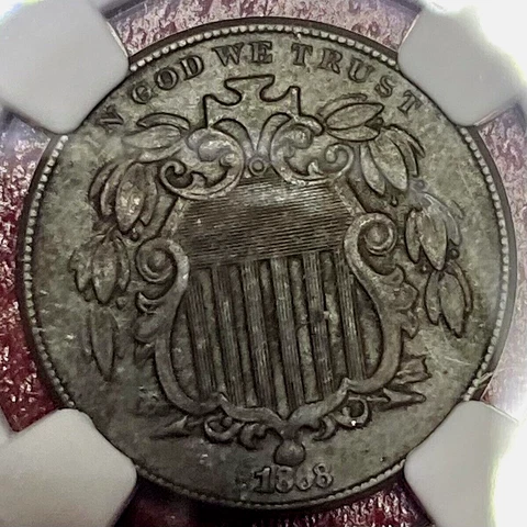 NGC-XF!  1868 SHIELD NICKEL Cover