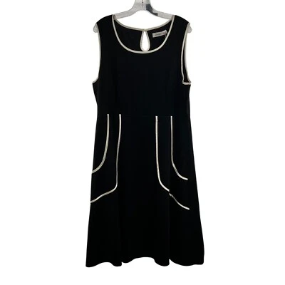 Vestido midi Sunny Girl para mujer sin mangas línea A negro/marfil talla 2X nuevo Foto 1 de 4
