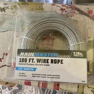 Cuerda de alambre Haulmaster 100 pies 5/32 7x7wsg extremo fundido grado aeronave - Imagen 1 de 3