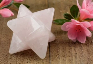 ROSA CUARZO Cristal Merkaba - Estrella, Geometría Sagrada, Metafísica, Piedras E0878 - Imagen 1 de 10