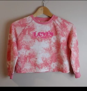 Levi's Girl's Tie Dye Cropped Sweatshirt - Size 6X - Picture 1 of 5